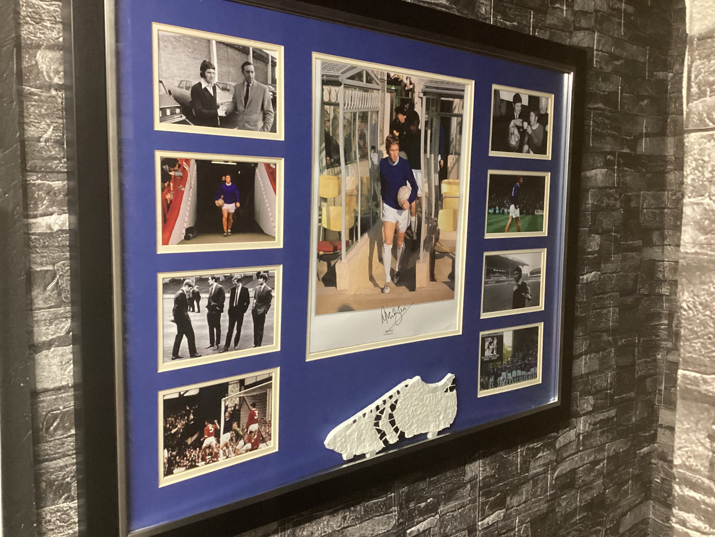 Alan Ball Hand Signed Montage with Mosaic White Boot