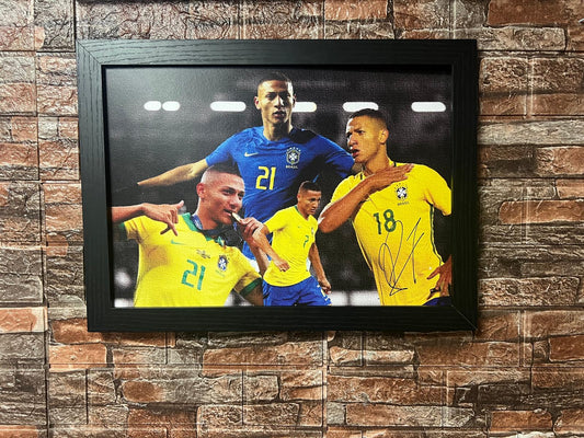 Richarlison Hand Signed Brazil A3 Poster