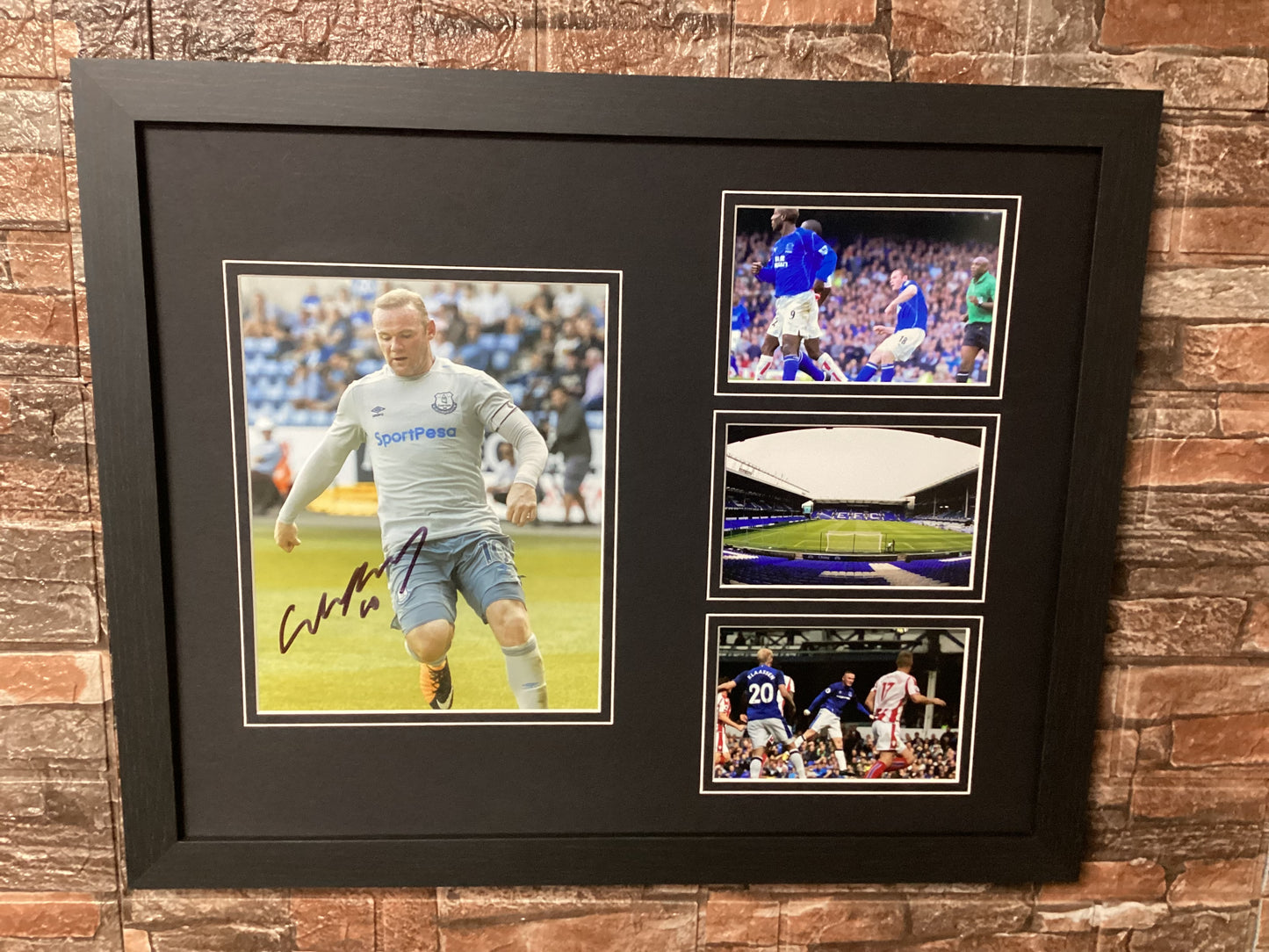 Wayne Rooney Signed 20x16 Montage Mount