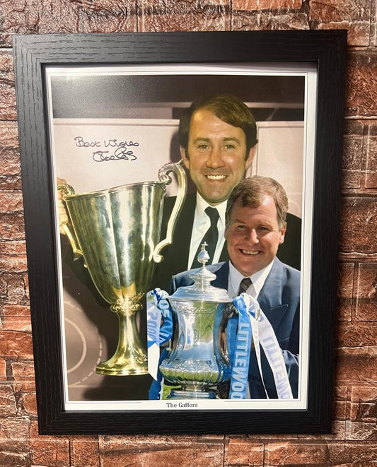 Joe Royle with Howard Kendall "The Gaffers" A3 Signed Gloss Montage