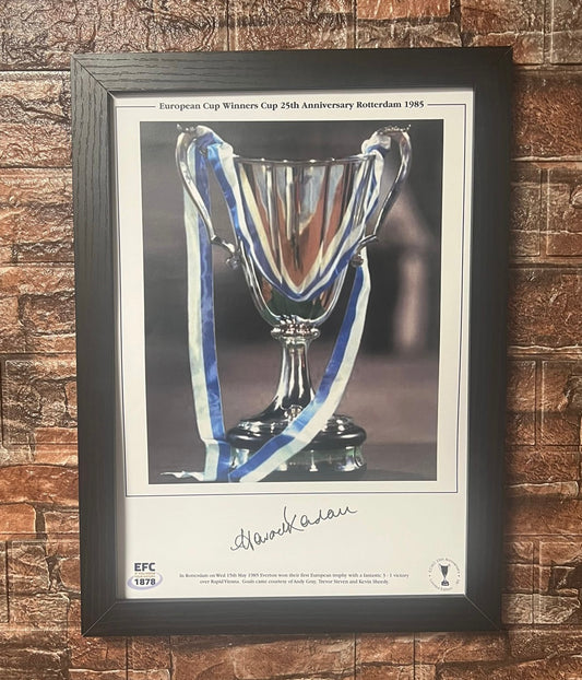 Howard Kendall European Cup Winners Cup Signed A3 Mount