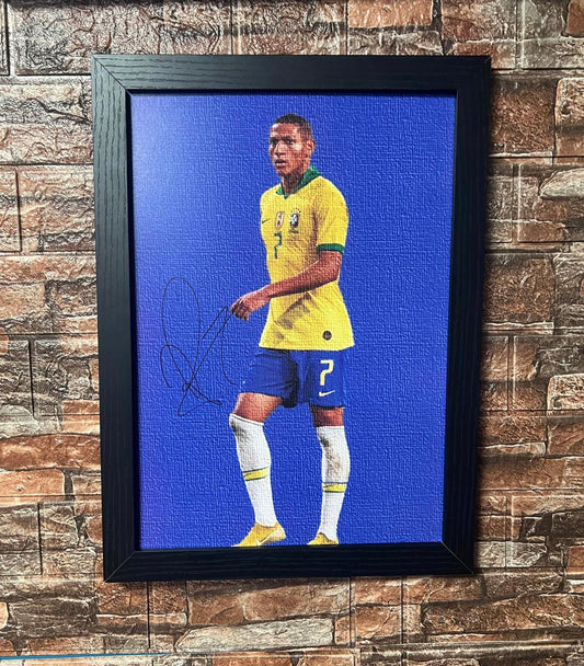 Richarlison Everton & Brazil Hand Signed A3 Poster