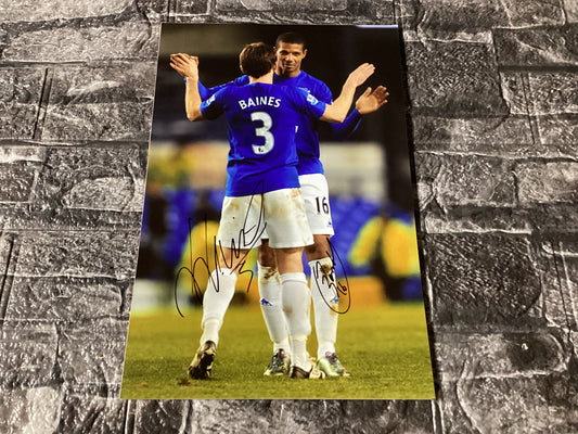 Leighton Baines & Jermaine Beckford Duel Hand Signed Photo