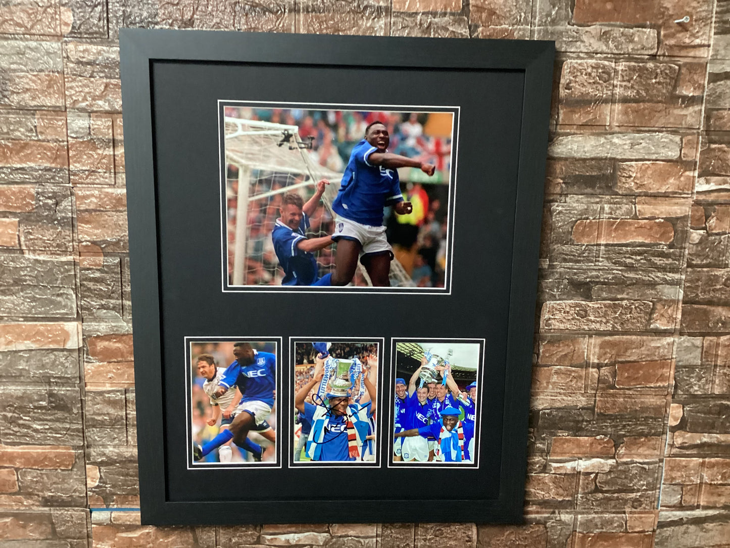 Daniel Amokachi Signed 20x16 Montage Mount