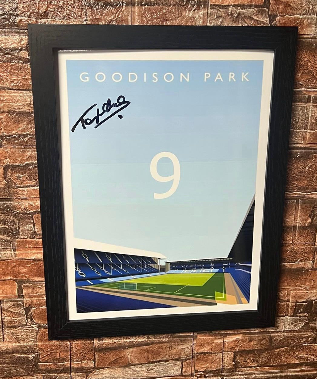 Tony Cottee Signed A3  Goodison Park Gloss Pop Art Poster