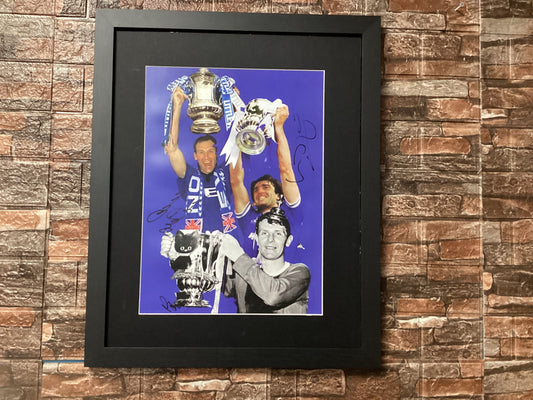 The 3 FA Cup Winning Captains Signed 20x16  Mount