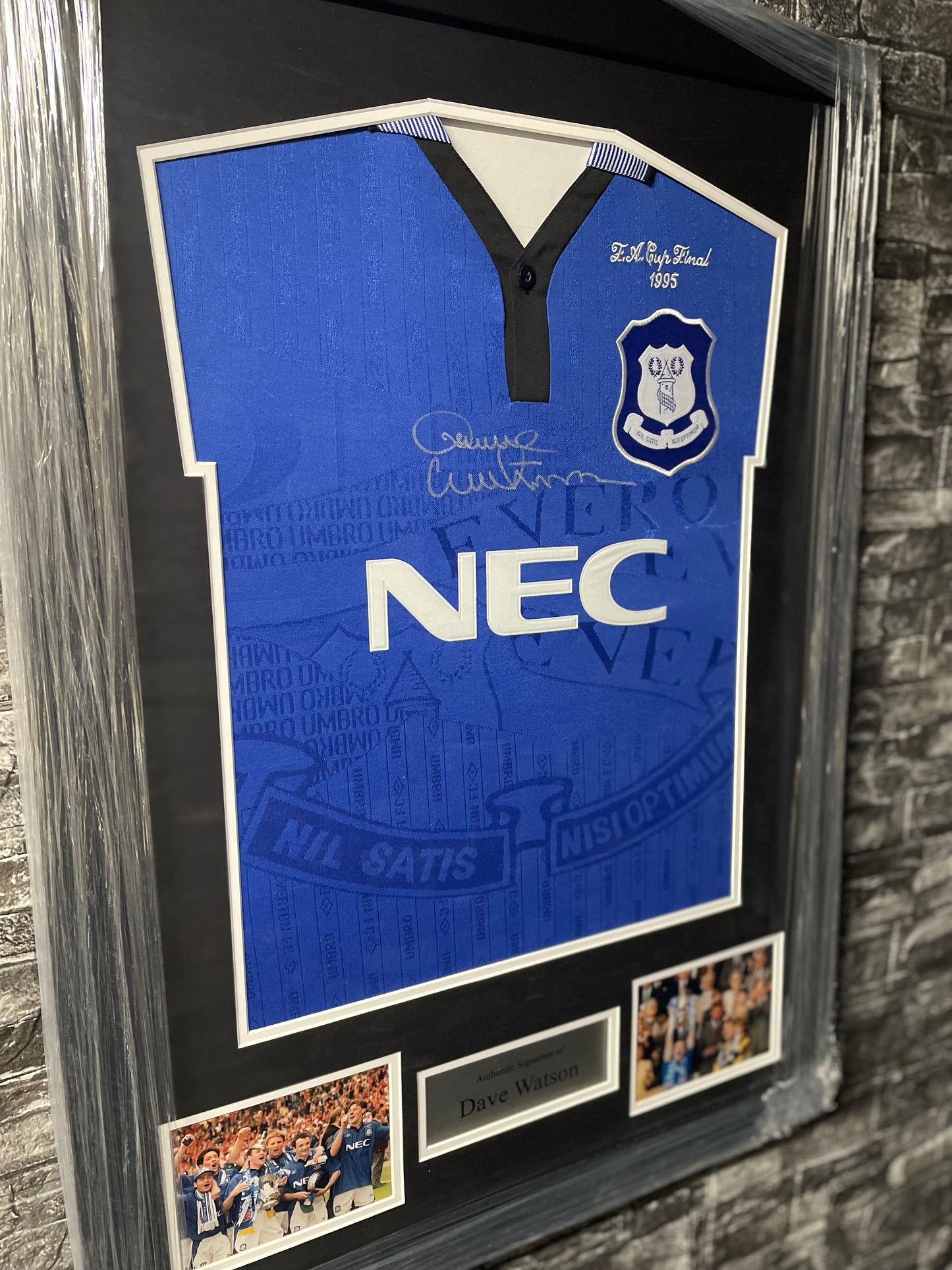 Dave Watson Signed Framed 1995 FA Cup Winners Shirt